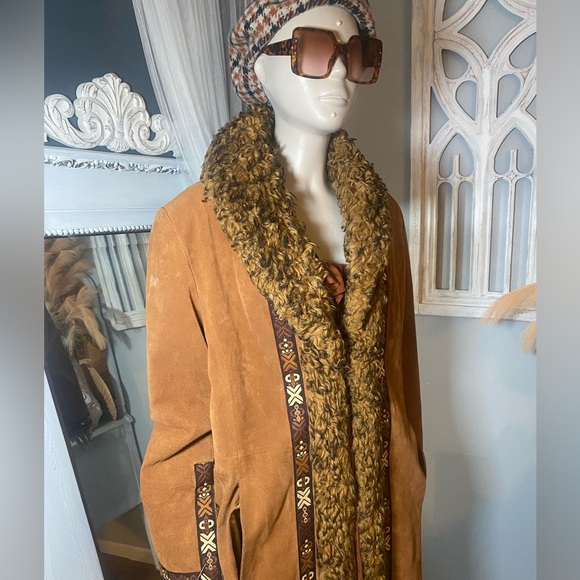 Vintage Full length Penny Lane style sheerling boho 1970s - Picture 3 of 10